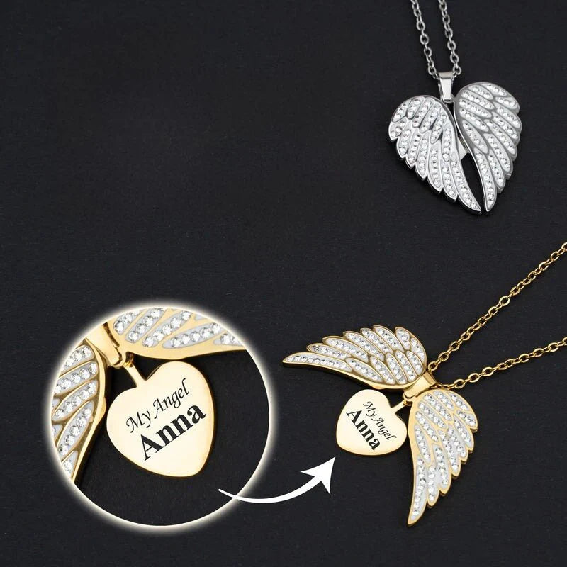 My Angel Necklace With Personalized Engraving-Customized Jewel