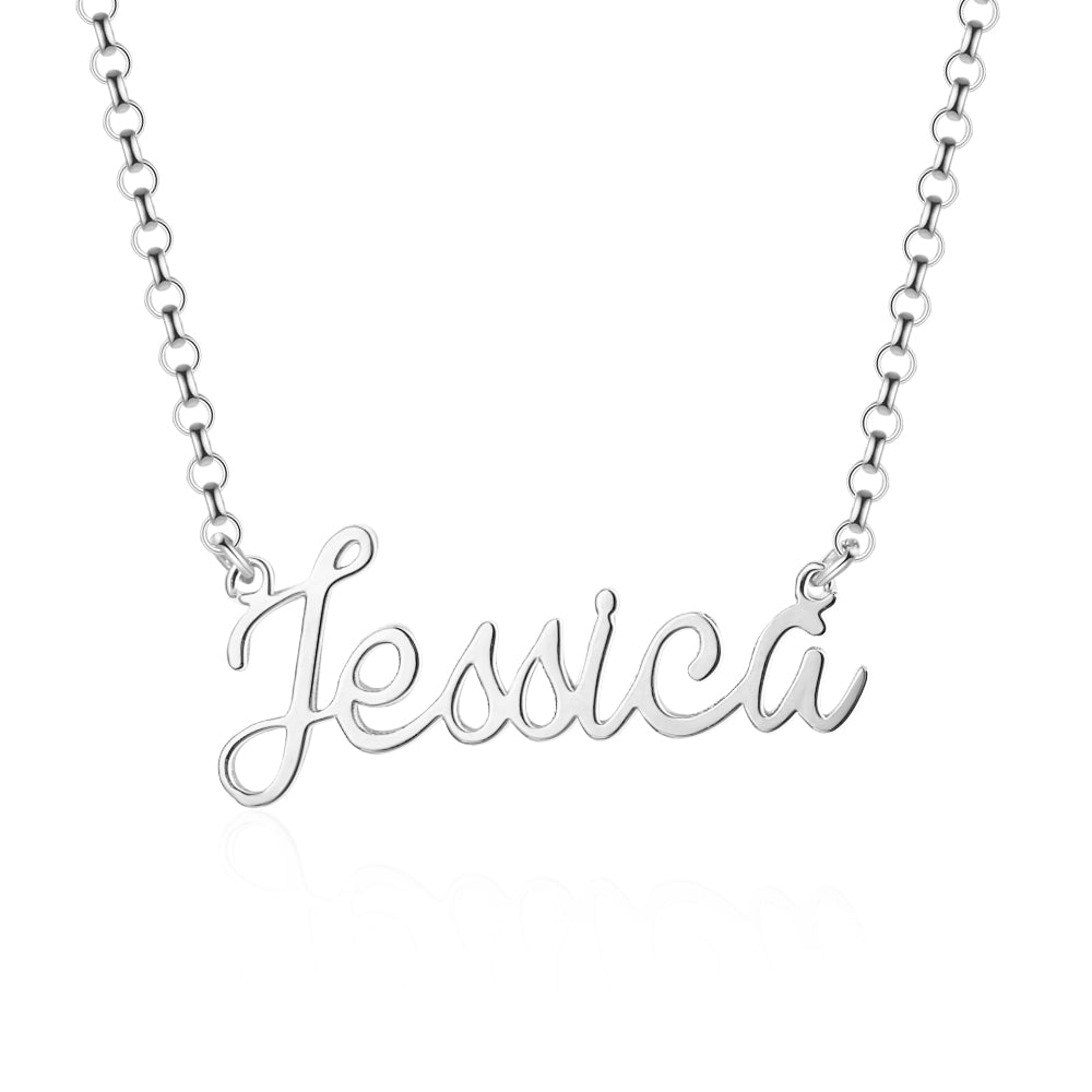 925 Sterling Silver Personalized Custom Nameplate Pendant Necklace, Beautiful Gift for Women-Customized Jewel