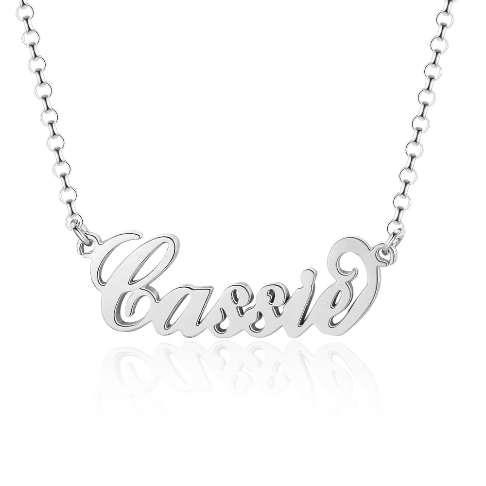 925 Sterling Silver Personalized Custom Nameplate Pendant Necklace, Beautiful Gift for Women-Customized Jewel