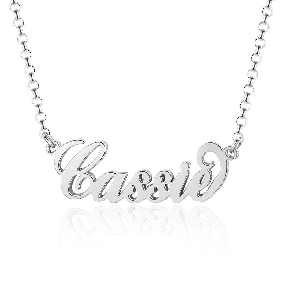 925 Sterling Silver Personalized Custom Nameplate Pendant Necklace, Beautiful Gift for Women-Customized Jewel