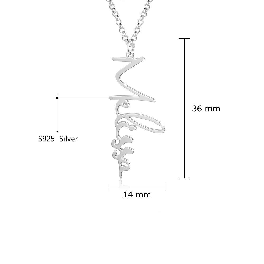 Vertical Customized Cursive Nameplate-Customized Jewel