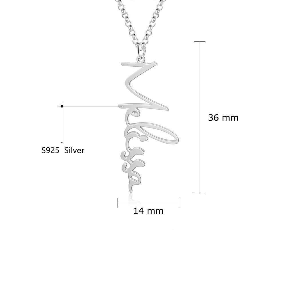 Vertical Customized Cursive Nameplate-Customized Jewel