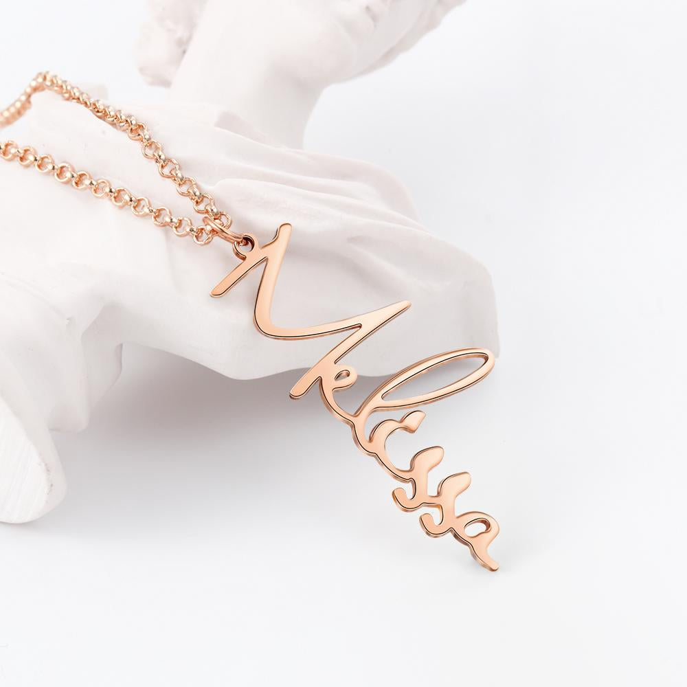 Vertical Customized Cursive Nameplate-Customized Jewel