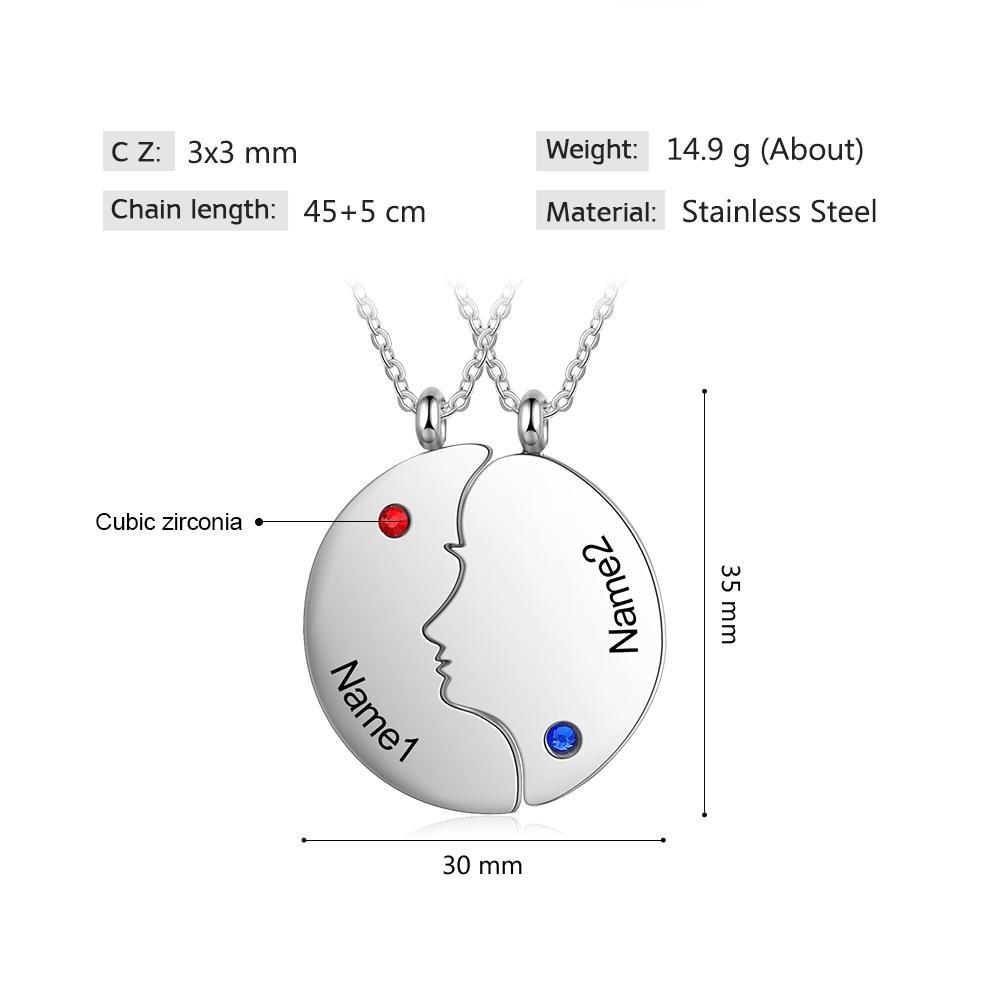 Connect Us Together Sterling Silver Necklace - 2 Custom Names & Birthstones-Customized Jewel