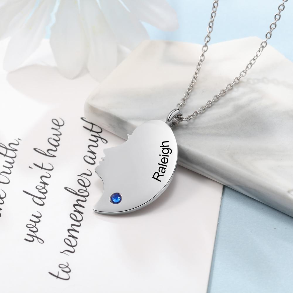 Connect Us Together Sterling Silver Necklace - 2 Custom Names & Birthstones-Customized Jewel