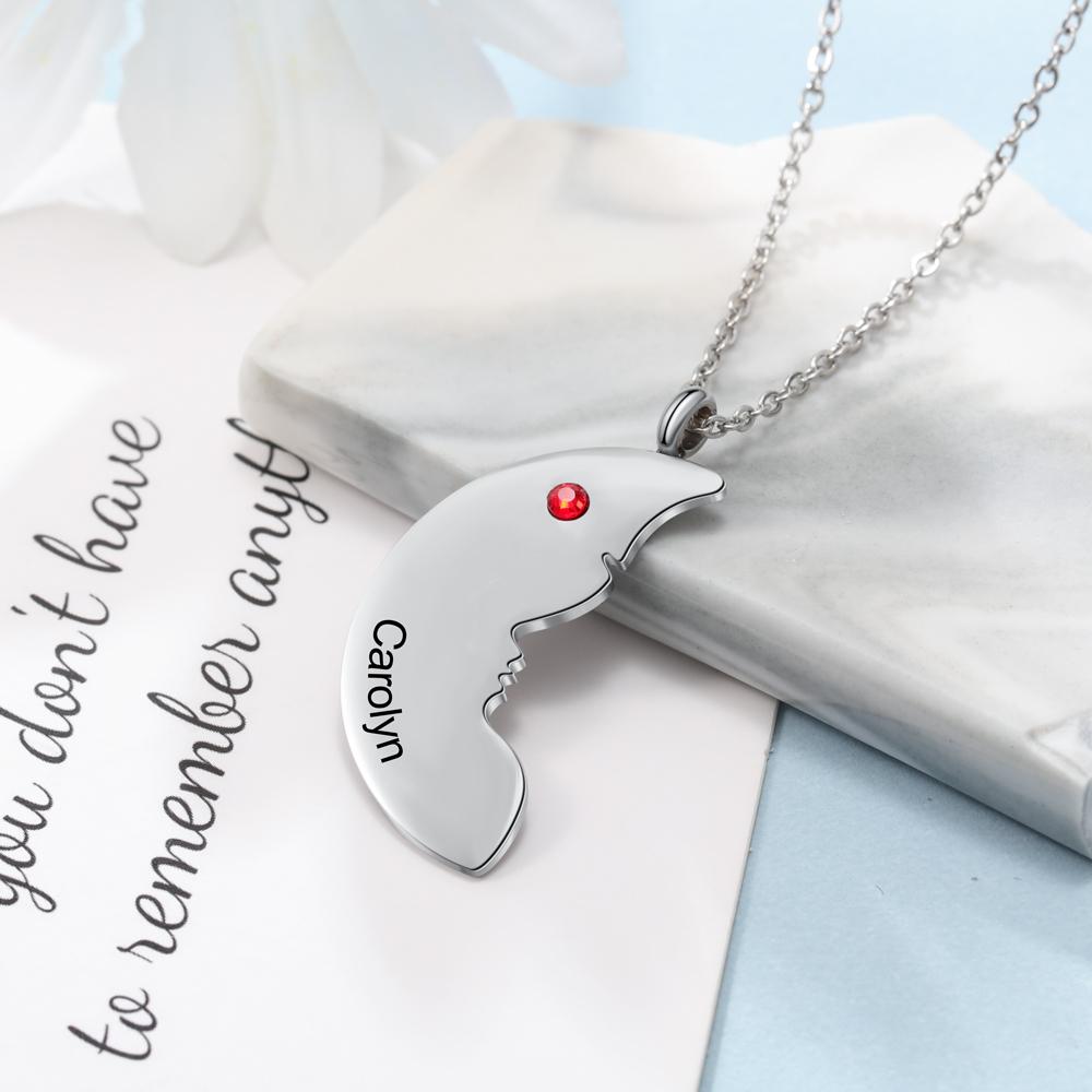 Connect Us Together Sterling Silver Necklace - 2 Custom Names & Birthstones-Customized Jewel