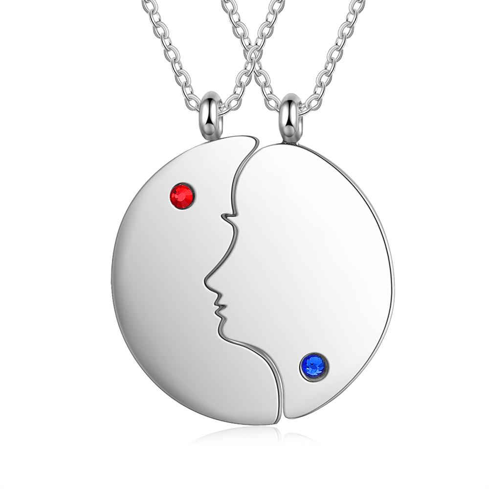 Connect Us Together Sterling Silver Necklace - 2 Custom Names & Birthstones-Customized Jewel