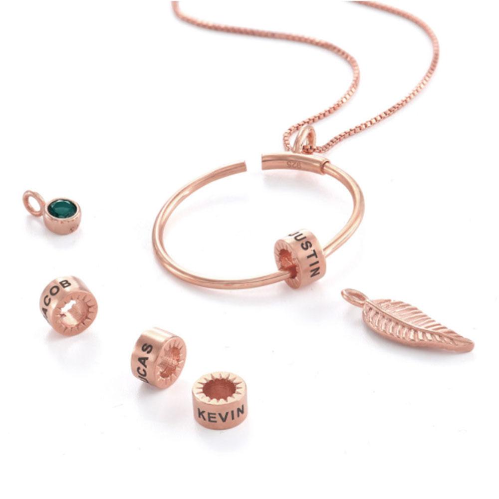 Custom Circle Pendant Necklace - 1 Custom Name & Birthstone-Customized Jewel