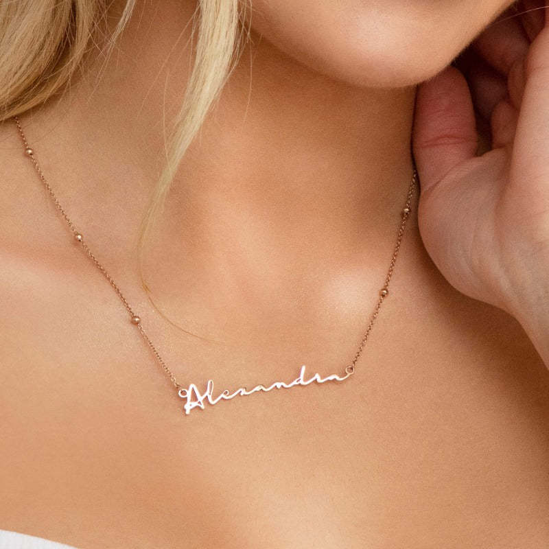Tailored Classy Signature Name Necklace With Chains-Customized Jewel
