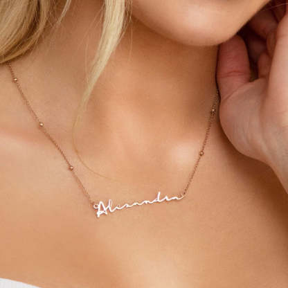 Tailored Classy Signature Name Necklace With Chains-Customized Jewel