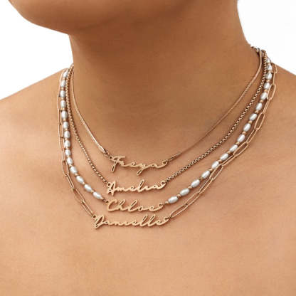 Tailored Classy Signature Name Necklace With Chains-Customized Jewel