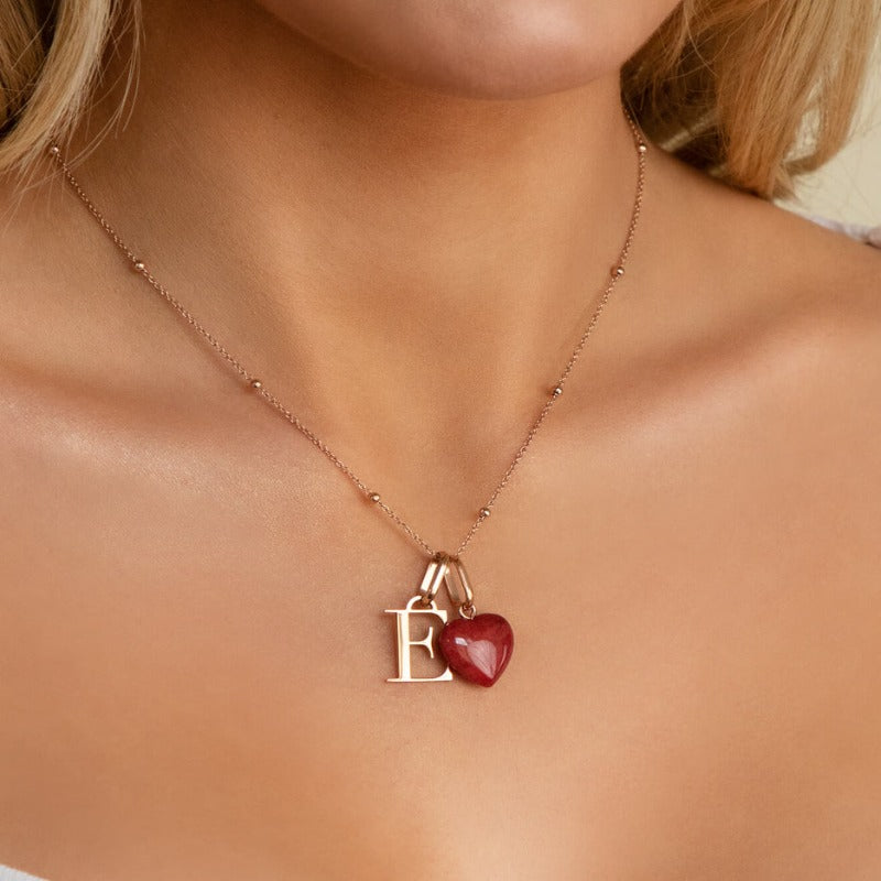 Custom Initial Letter Pendant Necklace With Delicate Birthstone Charm-Customized Jewel