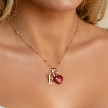 Custom Initial Letter Pendant Necklace With Delicate Birthstone Charm-Customized Jewel