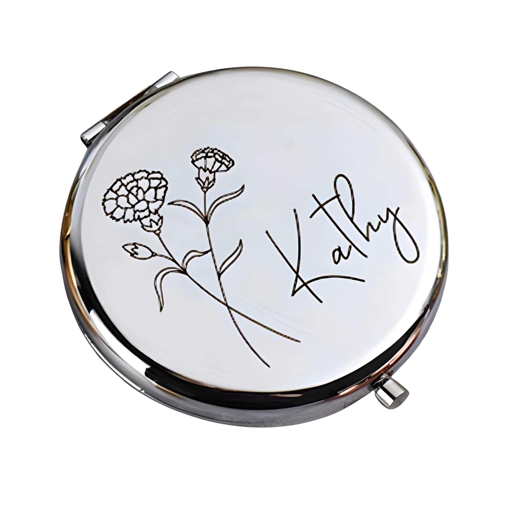 Personalized Engraved Pocket Mirror For Gift