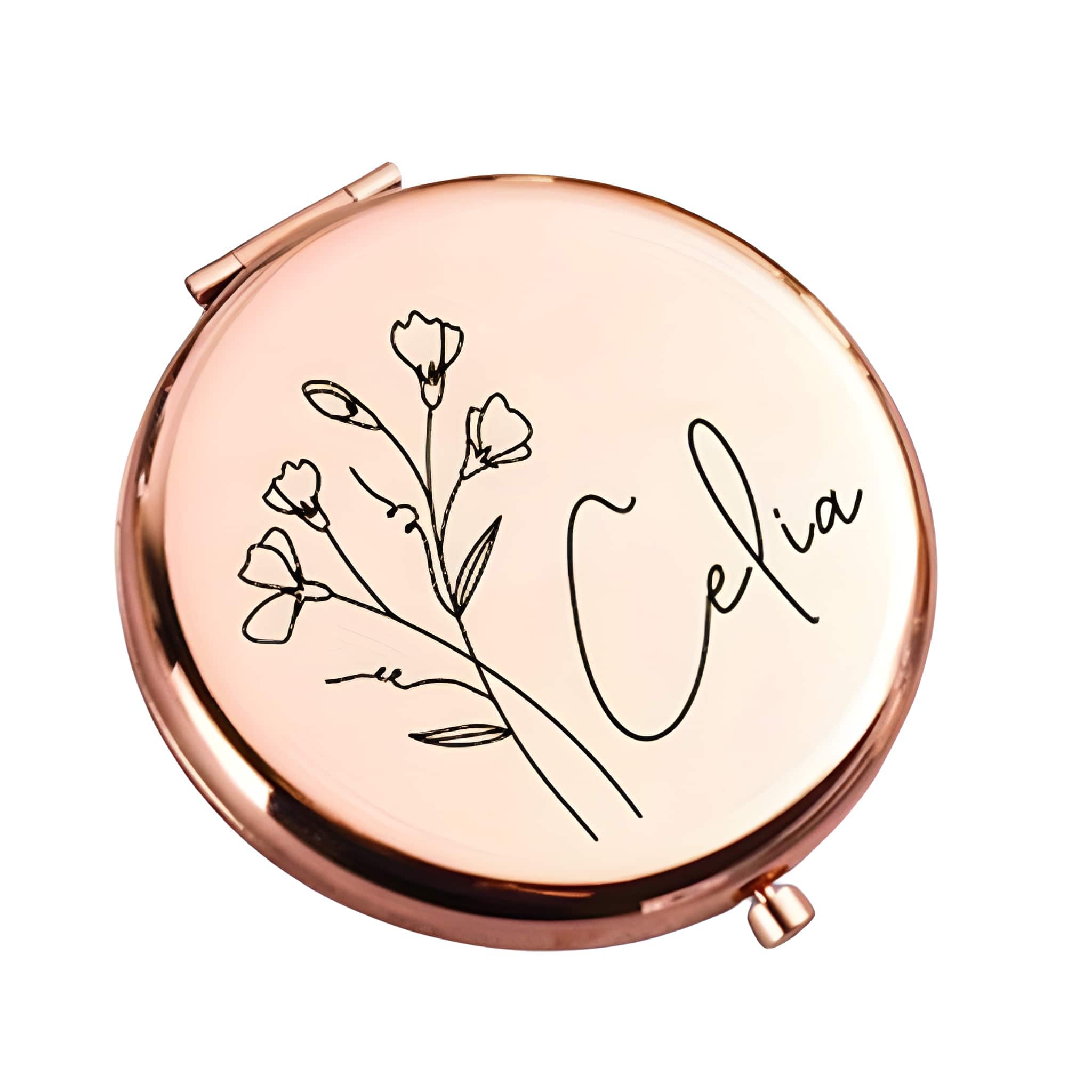 Personalized Engraved Pocket Mirror For Gift