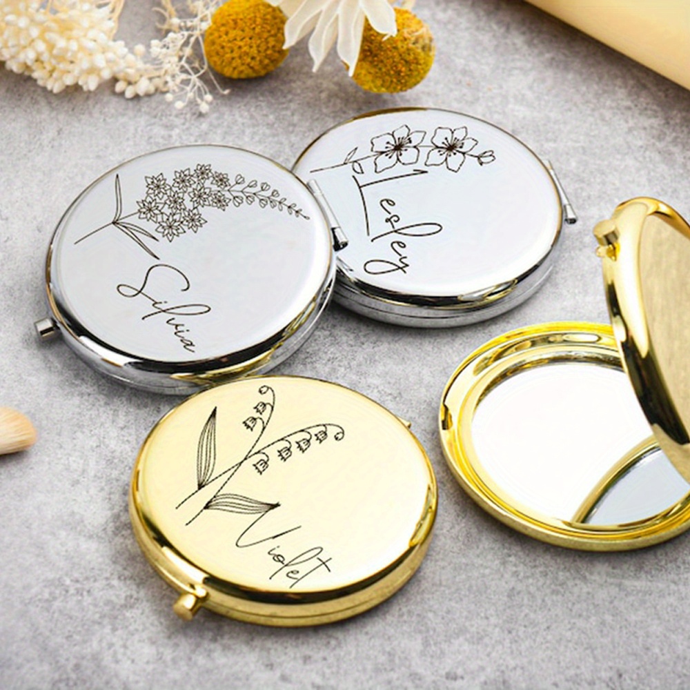 Personalized Engraved Pocket Mirror For Gift