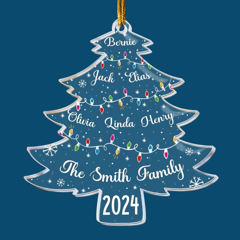Personalized LED Family Tree Ornament-Customized Jewel