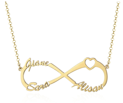 Personalized Sterling Silver Infinity Symbol 3 Custom Name Pendant Necklace, Gift for Family Members & Friends-Customized Jewel