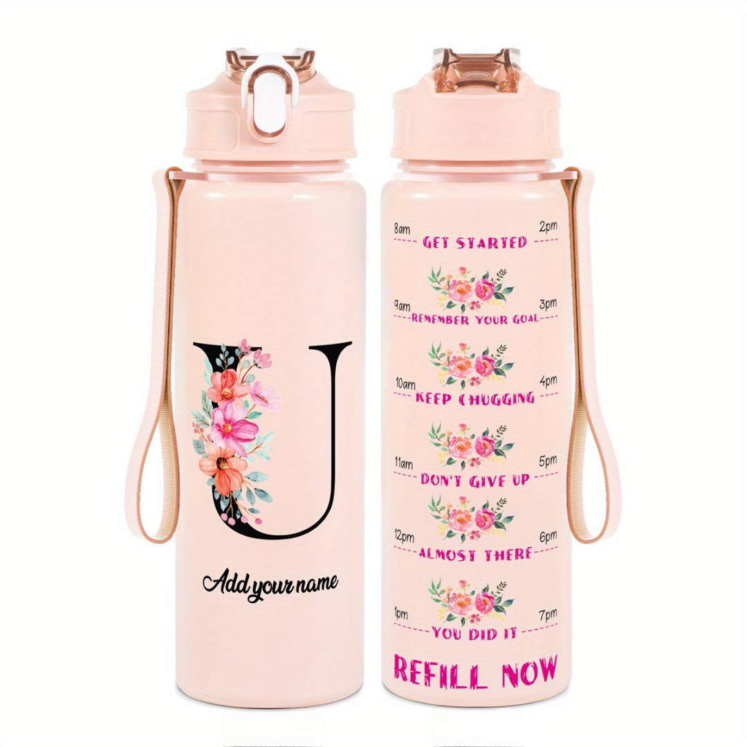Personalized Water Tracker Bottle With Custom Name
