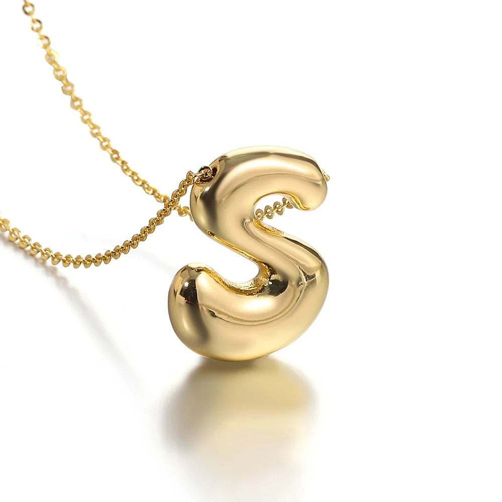Bubble Initial Letter Necklace-Customized Jewel