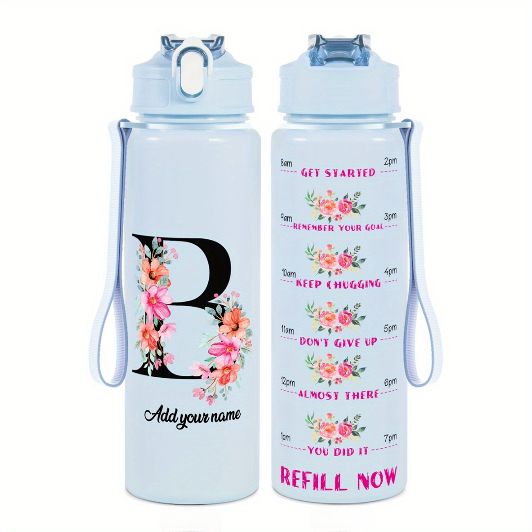 Personalized Water Tracker Bottle With Custom Name