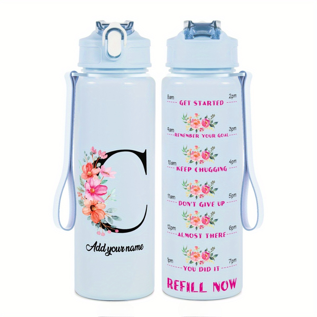 Personalized Water Tracker Bottle With Custom Name