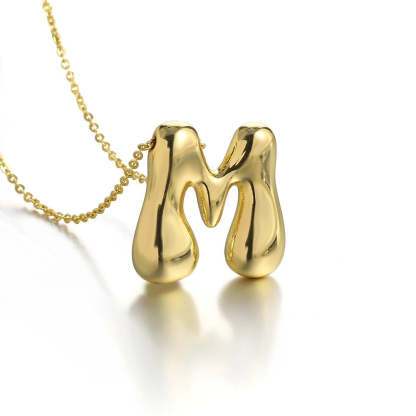Bubble Initial Letter Necklace-Customized Jewel