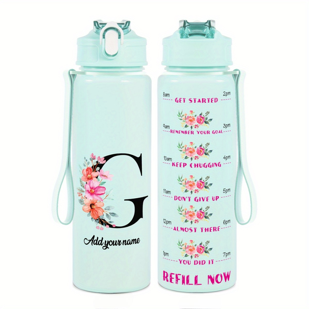 Personalized Water Tracker Bottle With Custom Name