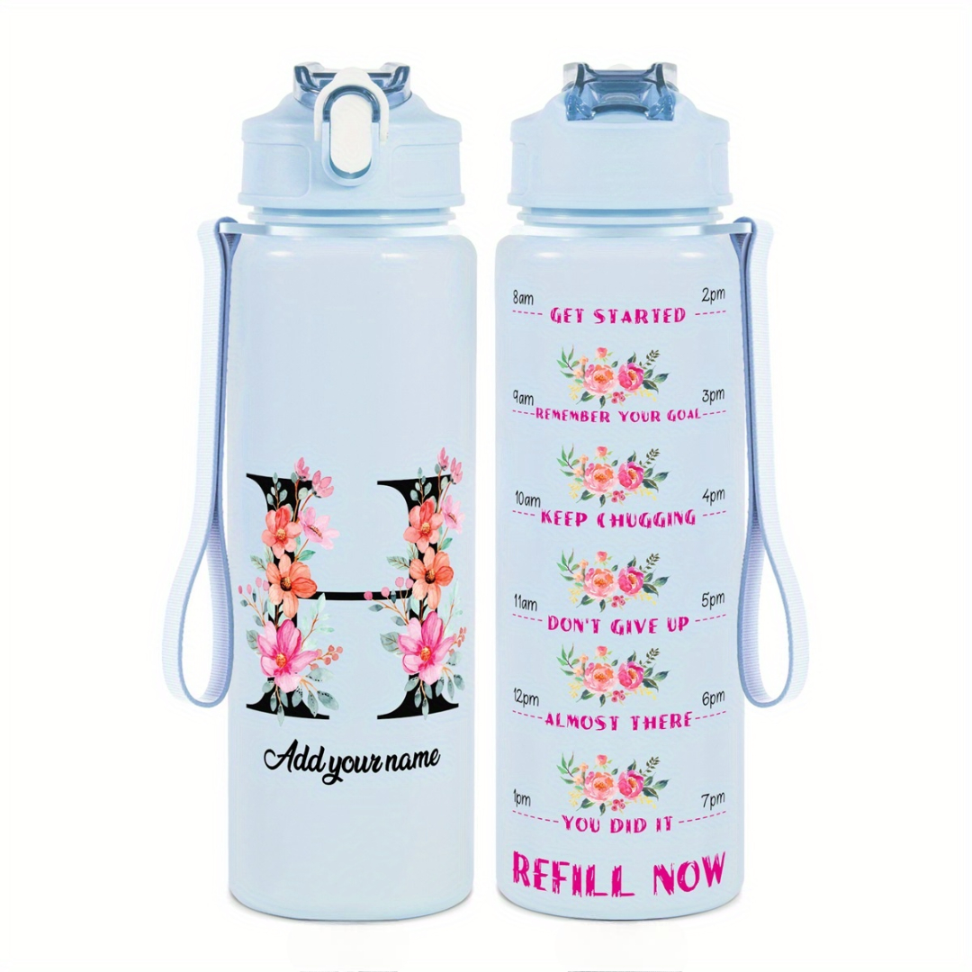 Personalized Water Tracker Bottle With Custom Name