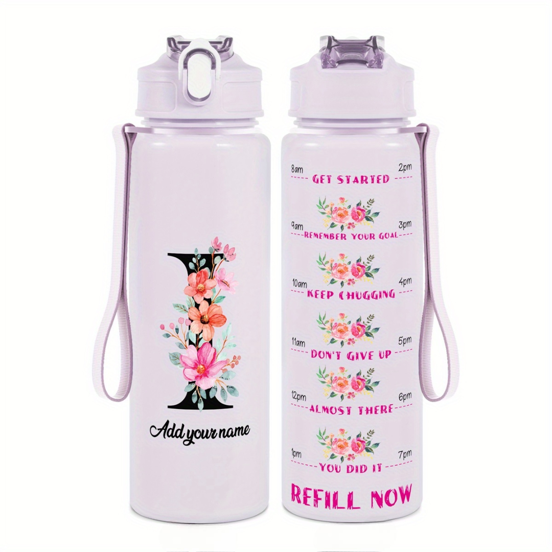Personalized Water Tracker Bottle With Custom Name