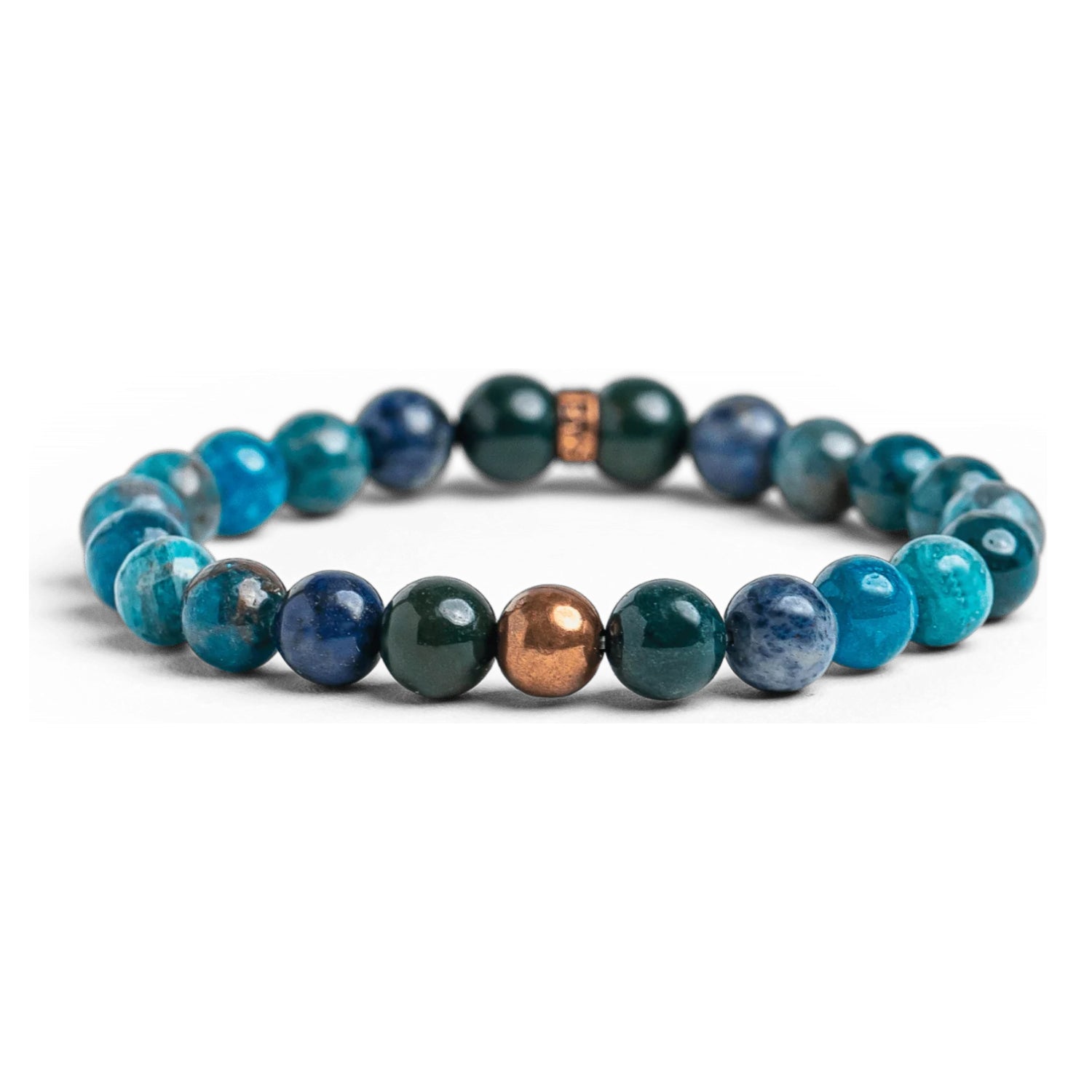 Apatite And Copper Beaded Bracelet-Customized Jewel