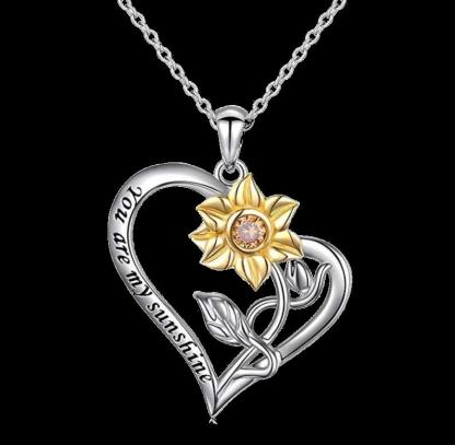 Sterling Silver Sunflower Necklace-Customized Jewel