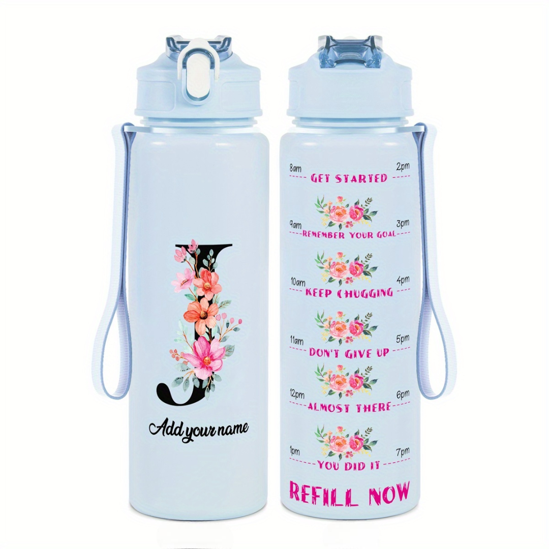 Personalized Water Tracker Bottle With Custom Name
