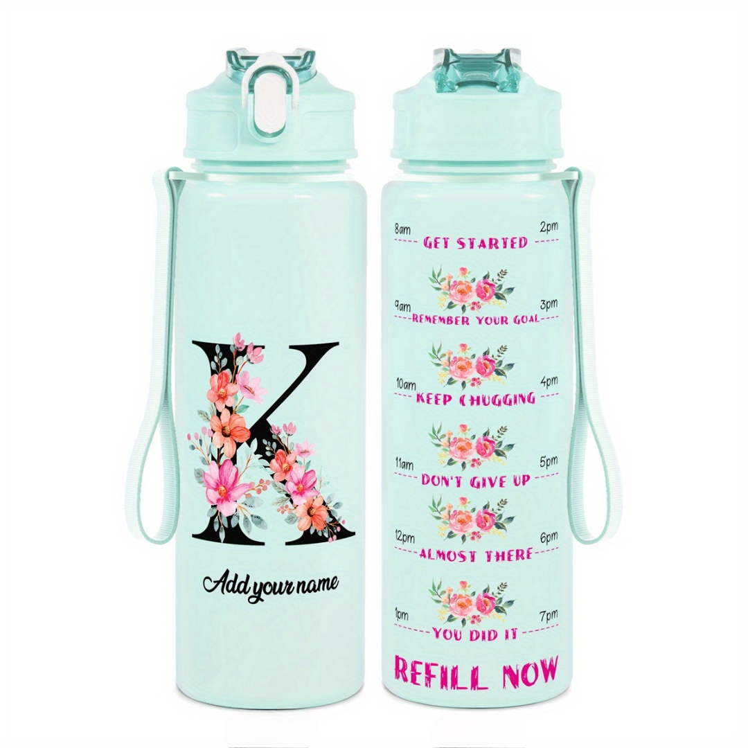 Personalized Water Tracker Bottle With Custom Name