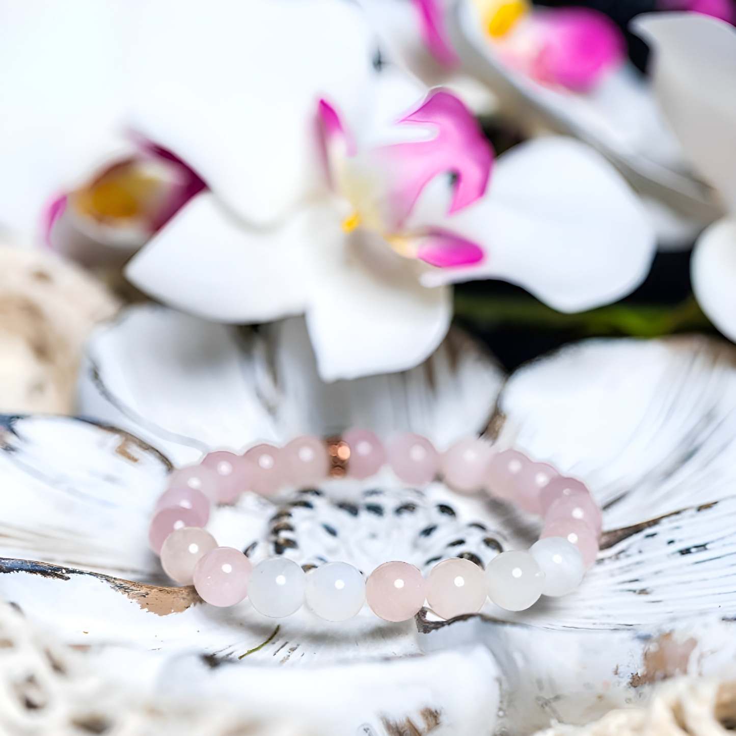 Rose Quartz And Moonstone Energy Bracelet-Customized Jewel