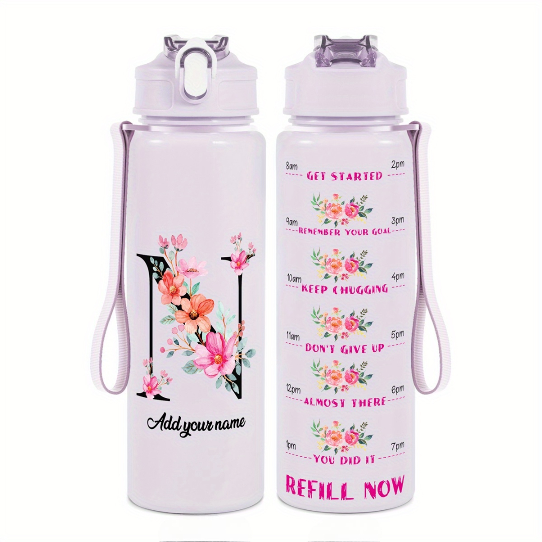 Personalized Water Tracker Bottle With Custom Name