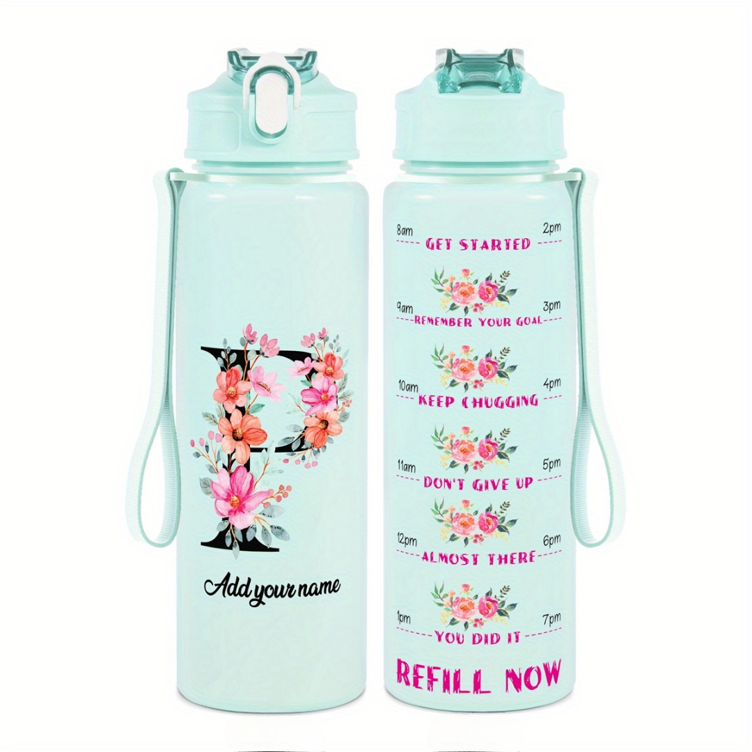 Personalized Water Tracker Bottle With Custom Name