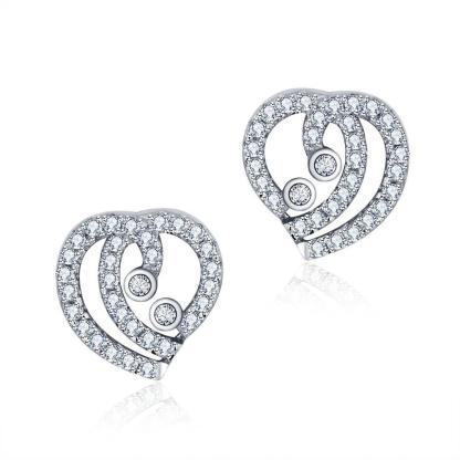 Trendy 925 Sterling Silver Party Stud Earrings with Cubic Zirconia, Trendy Earring Accessories for Women-Customized Jewel