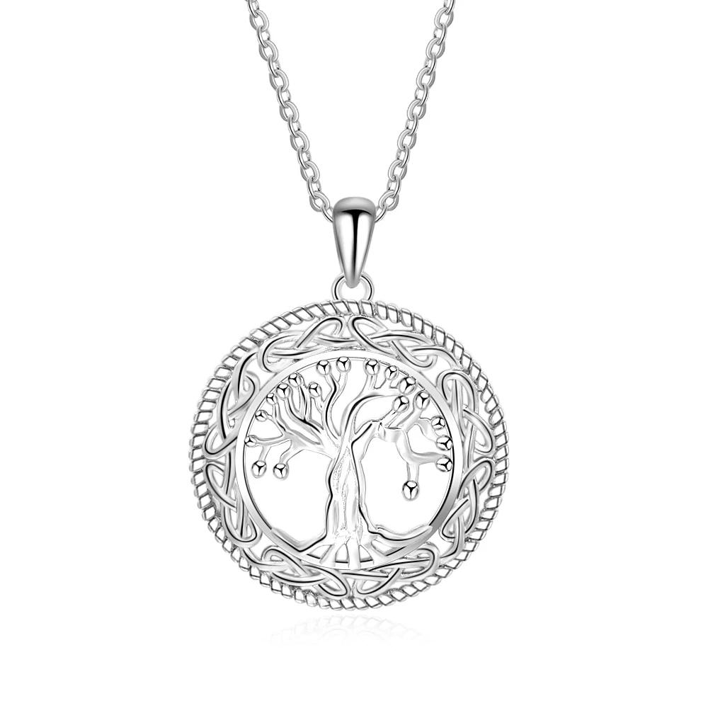 Tree of life Round Pendant Necklace for Women, Trendy Jewelry Gift for Mother-Customized Jewel