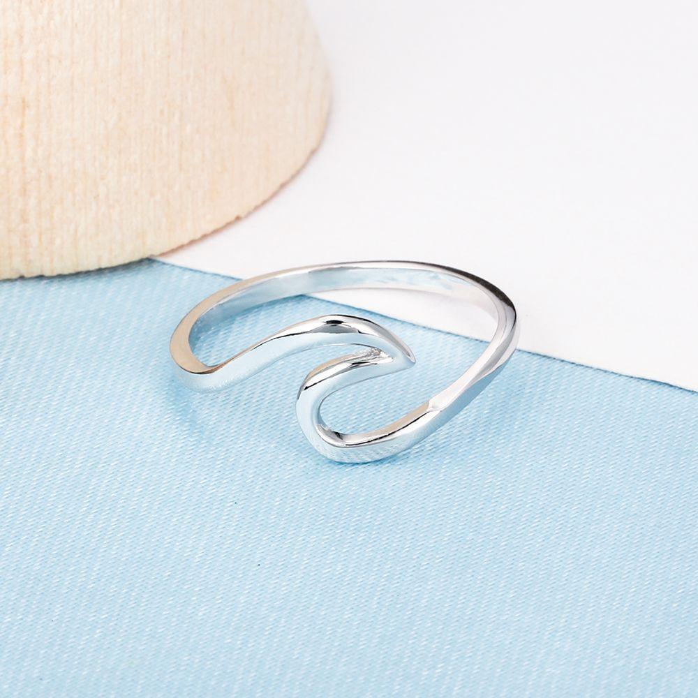 925 Sterling Silver Finger Rings for Women – Ocean Wave Wedding Bands – Fashion Jewelry-Customized Jewel
