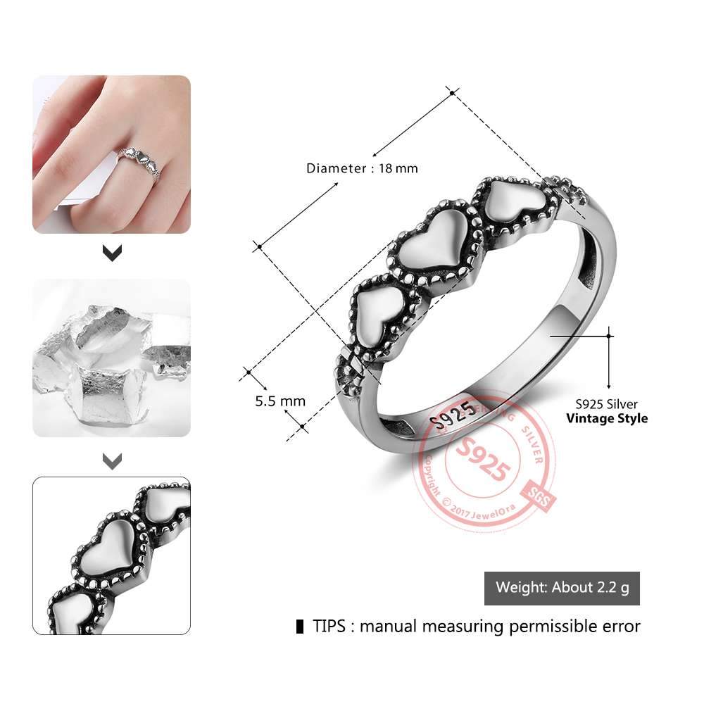 Sterling Silver Rings For Women 3 Heart-Shape Design High Quality Fashion Jewelry Gift to Friends-Customized Jewel