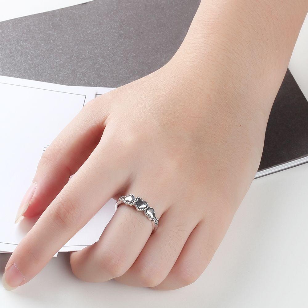 Sterling Silver Rings For Women 3 Heart-Shape Design High Quality Fashion Jewelry Gift to Friends-Customized Jewel