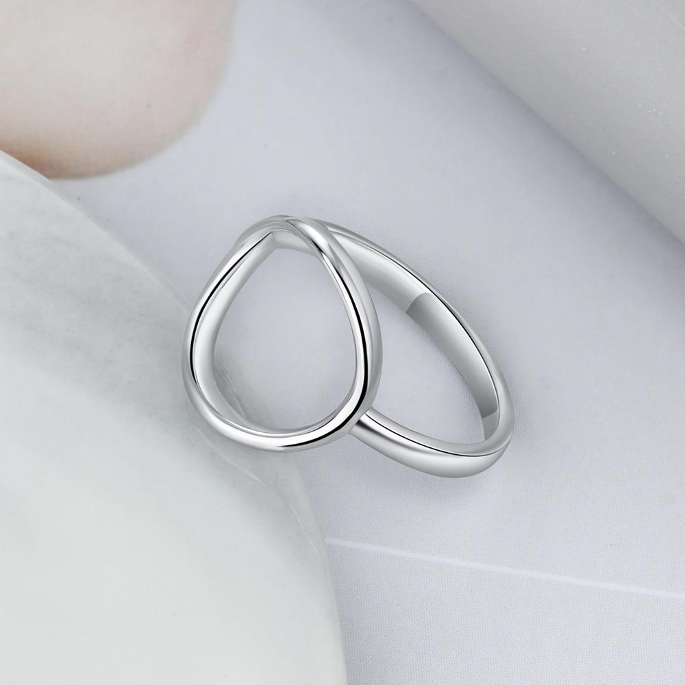 925 Sterling Silver Simple Style Hollow Round Rings for Women – Trendy Minimalist Jewelry-Customized Jewel