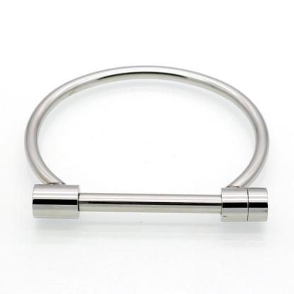 Shackle Screw Cuff Bangles for Women Punk Black Gun Rose Gold Color 316L Stainless Steel Bracelet-Customized Jewel