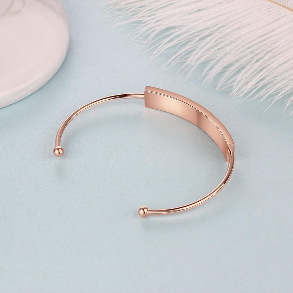Personalized Custom Name Cuff Bracelets & Bangles Rose Gold Color Bar Bracelets for Women Anniversary Gift-Customized Jewel