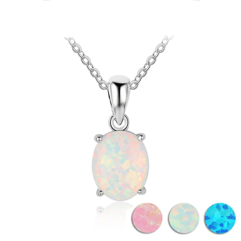 High-quality & Genuine 925 Sterling Silver Necklace for Women with Milky Opal Pendant, Wedding Gift for Girls-Customized Jewel