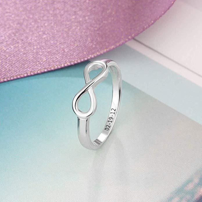 Personalized Sterling Silver Ring - Infinity Promise Rings - Customized Gifts - Fashion Jewelry-Customized Jewel