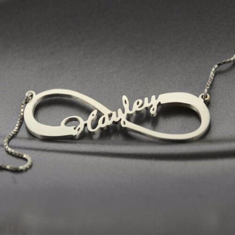 Personalized Name 925 Sterling Silver Customized Infinity Nameplate Necklaces Pendants Gift For Women-Customized Jewel