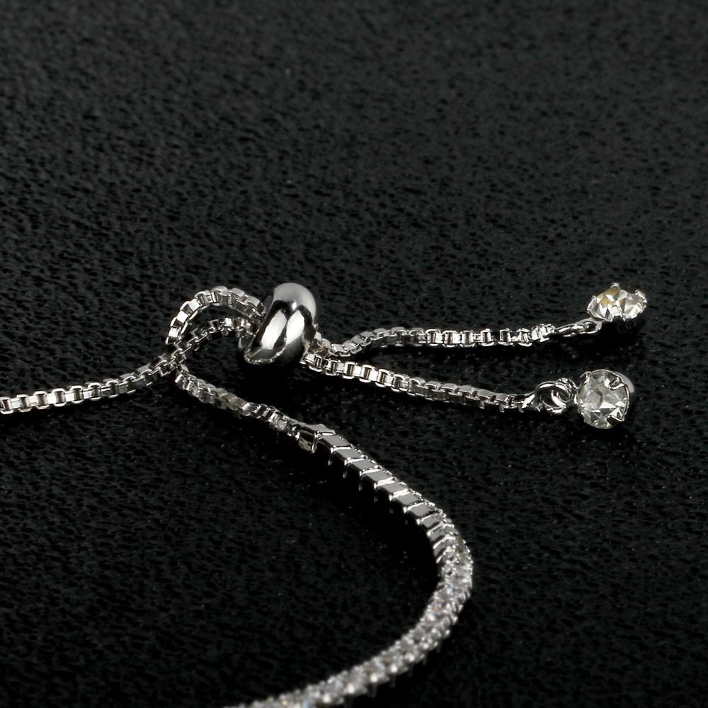 Party Jewelry Adjustable Bracelet for Women 2mm Cubic Zirconia Gold Color Bracelets & Bangles Gift For Her-Customized Jewel