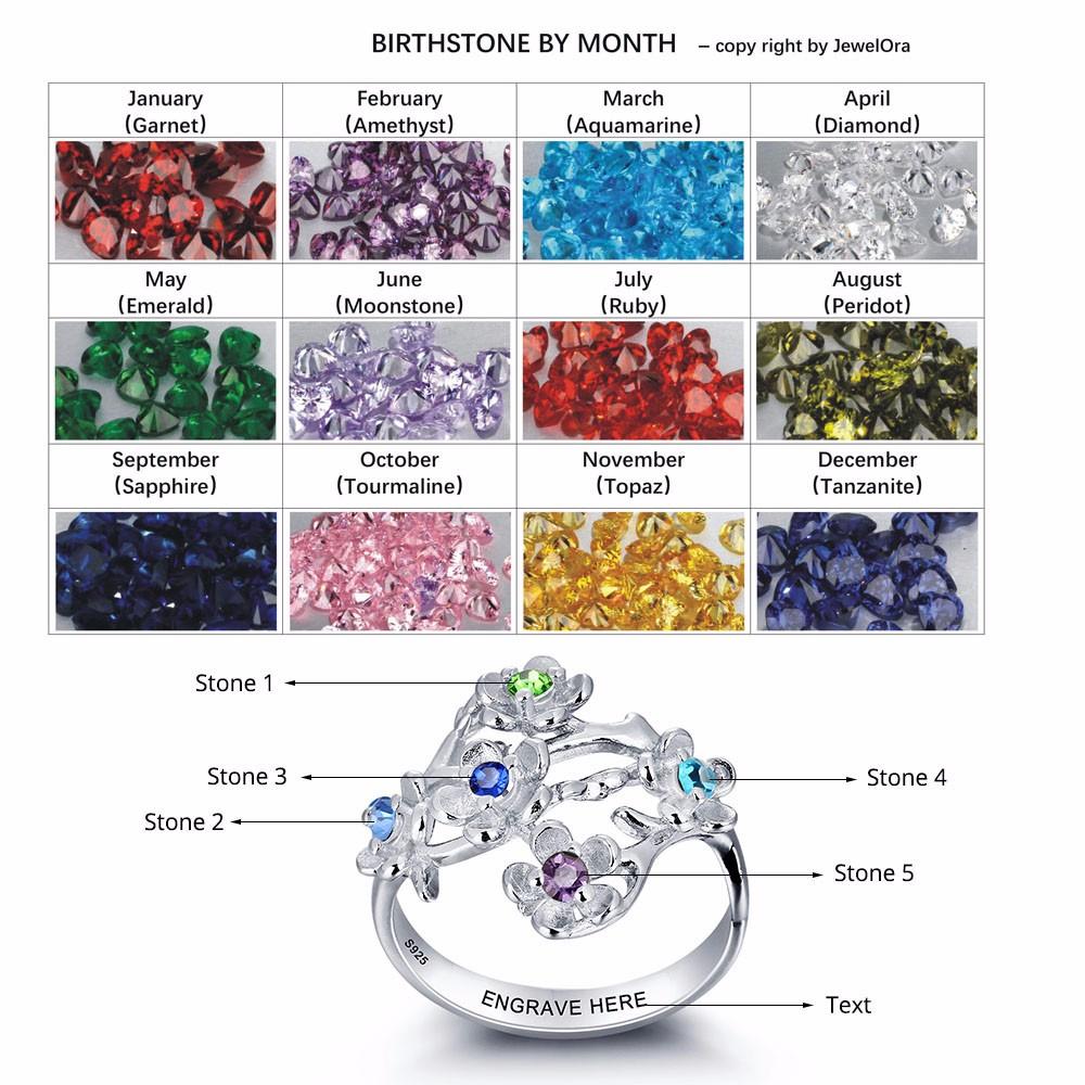 Personalized Birthstone Jewelry Party Accessories Engrave Name Ring ykc925 Sterling Silver Rings For Women-Customized Jewel